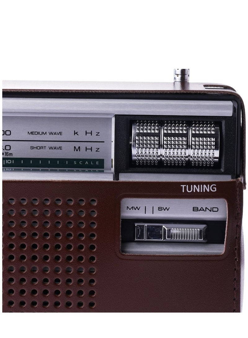 REFURA راديو محمول باستقبال 3 نطاقات مع غطاء أمان جلدي وحامل حزام، BT-USB-SD-TF-FM-AM-SW RE-218D - Image 4